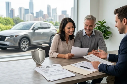 Happy borrower receiving car keys